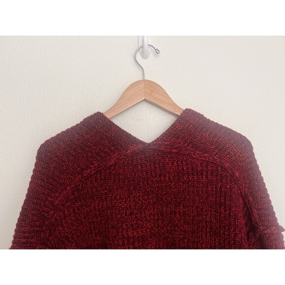 FREE PEOPLE High Hopes Cardigan Red Slouchy Chunky Knit Ribbed Cuff Open Front S - Picture 9 of 11